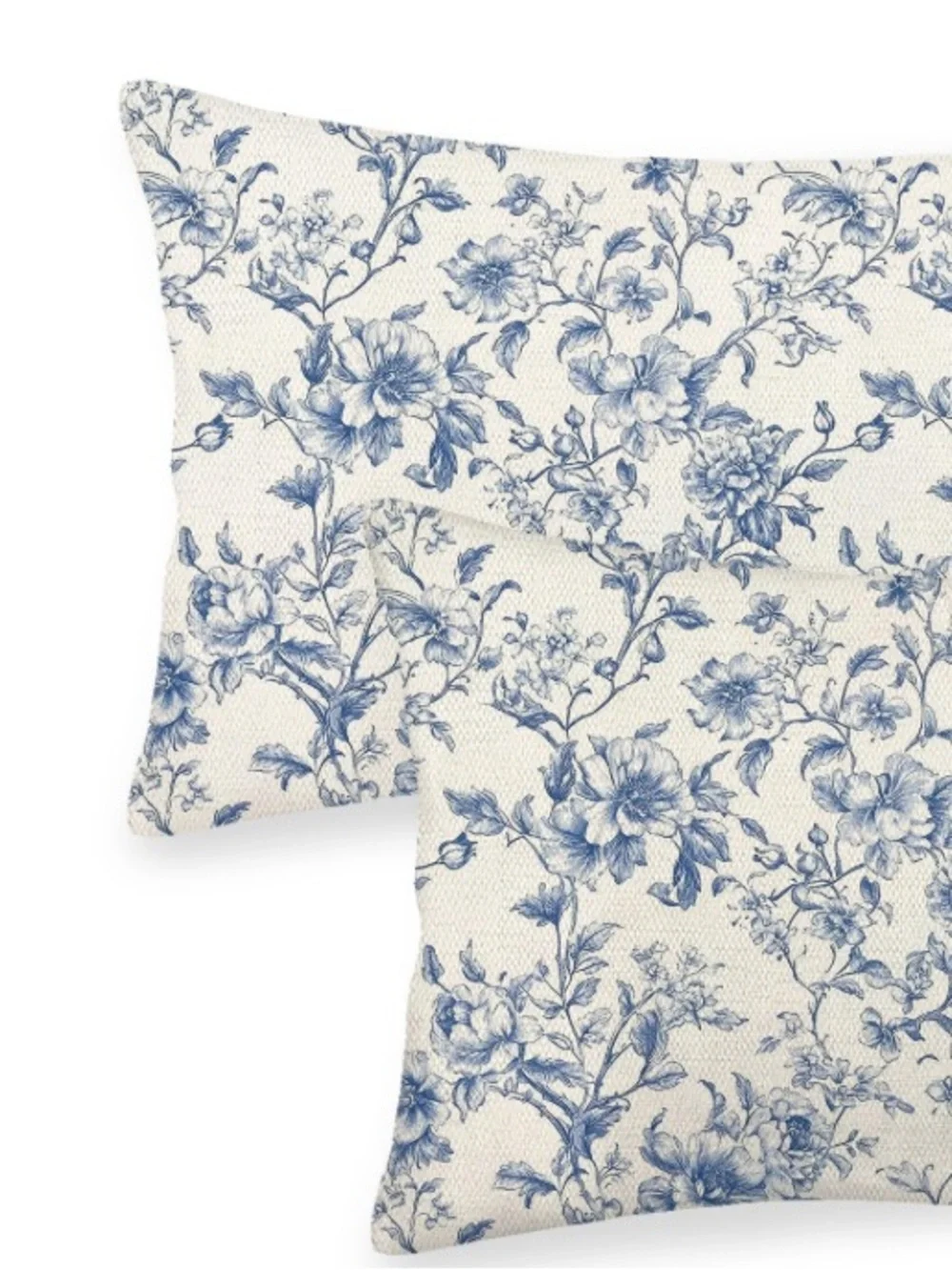 Chinoiserie Lumbar Pillow Covers 100% Linen 12x20” (2-Pack)